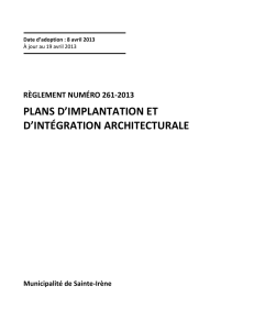 plans d`implantation et d`intégration architecturale