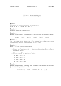 TD 6 : Arithmétique