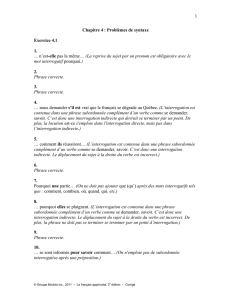 1 Chapitre 4 : Problèmes de syntaxe Exercice 4.1 1. … n`est