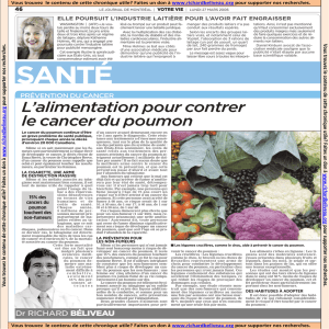 2006-03-27 L`alimentation pour contrer le cancer du poumon