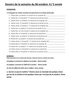 Devoirs de la semaine du 06 octobre: 4/ 5 année