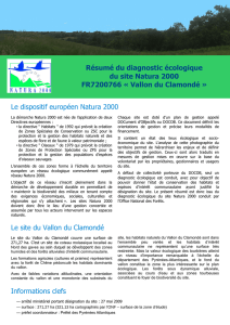 Résumé du diagnostic écologique du site Natura 2000 FR7200766