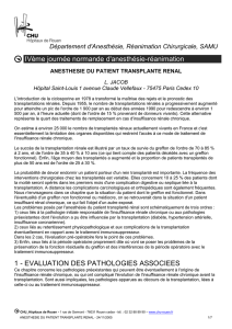 L`Anesthésie du patient transplanté rénal