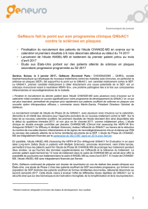 GeNeuro fait le point sur son programme clinique GNbAC1 contre la