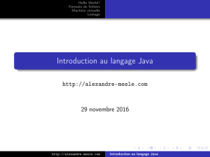 Introduction au langage Java