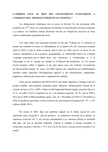 L`Afrique face au défi majeur des changements climatiques