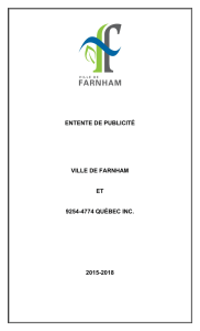 ENTENTE DE PUBLICITÉ VILLE DE FARNHAM ET 9254