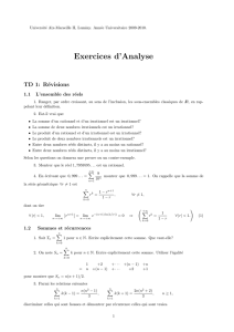 Exercices d`Analyse