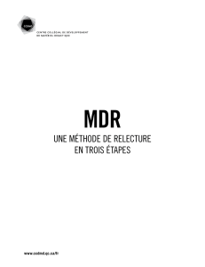 Une Méthode de RelectURe en tRois étapes