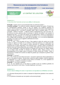 le contrat de location - Centre de langue française
