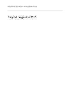 Rapport de gestion 2015