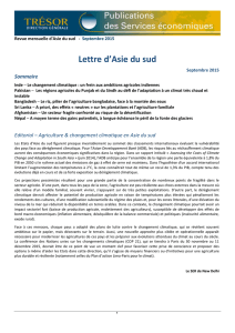 Lettre d`Asie du sud - Direction générale du Trésor