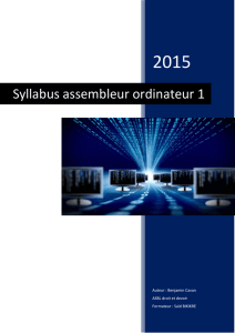 Syllabus assembleur ordinateur 1 - Fichier