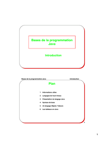 Bases de la programmation Java Plan