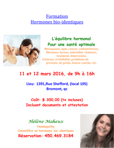 Formation Hormones bio-identiques