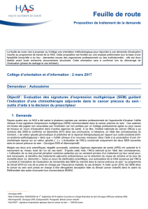 Evaluation des signatures d`expression multigénique