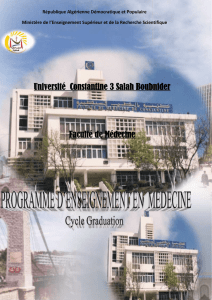 programme fin cycle - Université de Constantine 3