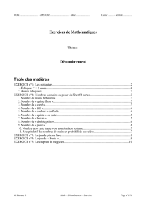 Exercices de Mathématiques Dénombrement Table des matières