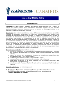 Cadre CanMEDS 2005 - The Royal College of Physicians and