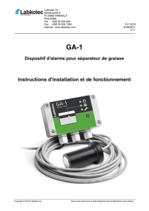 Instructions d`installation et de fonctionnement