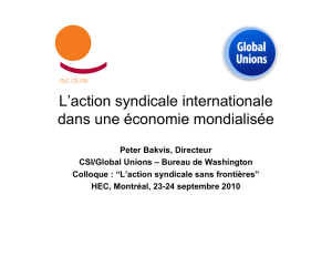 L`action syndicale internationale dans une économie mondialisée