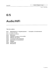 Table des matières Magnétophones et magnétocassettes