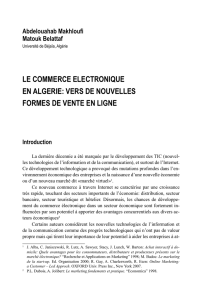 LE COMMERCE ELECTRONIQuE EN ALGERIE: VERS dE