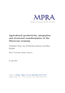 Agricultural productivity, integration and structural transformation of