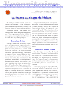 La France au risque de l`islam - Reseau