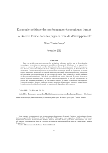 Economie politique des performances économiques durant la