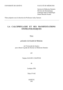 La calciphylaxie et ses manifestations stomatologiques (PDF