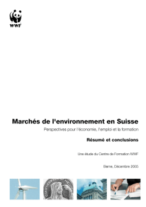 Marchés de l`environnement en Suisse, perspectives pour l