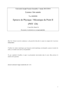 Epreuve de Physique / Mécanique du Point II (PHY 12b)
