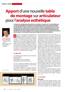 APPORT D`UNE NOUVELLE TABLE DE MONTAGE