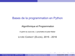 Bases de la programmation en Python