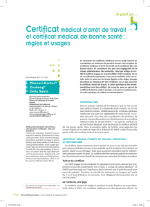Certificatmédical d`arrêt de travail et certificat médical de bonne
