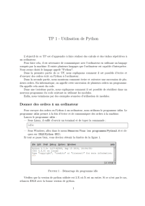 TP 1 - Utilisation de Python