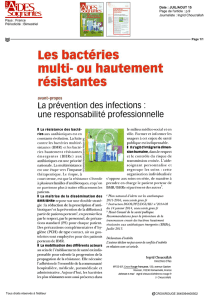Les bactéries multi- ou hautement résistantes - IRFSS Ile-de