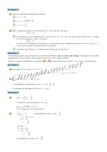 Correction 1 1. Voici les expressions algébriques associées : a. f : x