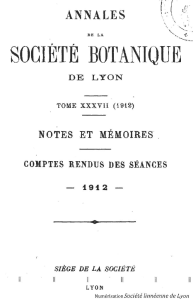 societé botanique - Société linnéenne de Lyon