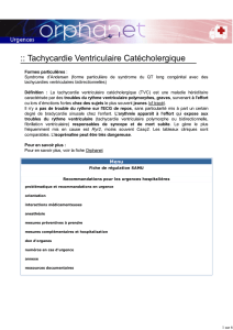 Tachycardie ventriculaire catécholergique