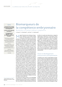 Biomarqueurs de la compétence embryonnaire – Biomarkers of
