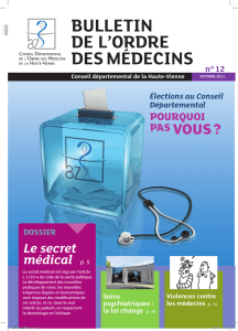 Bulletin n°12 - Ordre des Médecins de la Haute de Vienne