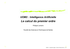 UOM2 : Intelligence Artificielle Le calcul du premier ordre