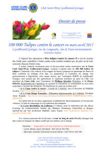 100 000 Tulipes contre le cancer en mars-avril 2017