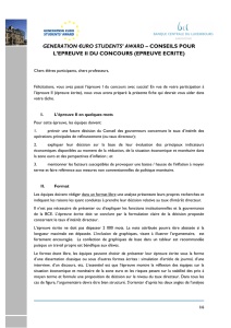 Les conseils pour l`épreuve II - Generation Euro Students` Award