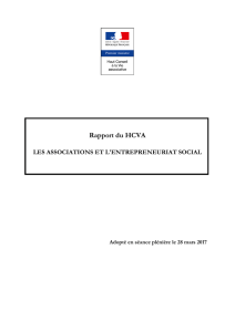 Rapport du HCVA - Les associations et l`entrepreneuriat social