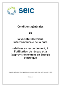 Conditions générales de la Société Electrique Intercommunale de la