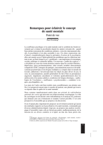 Remarques pour éclaircir le concept de santé mentale