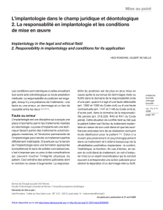 L\`implantologie dans le champ juridique et déontologique